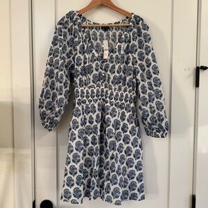 NWT J. Crew V-neck mini dress in bouquet block print